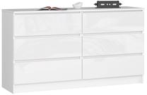 Komoda Akord Furniture Factory K140, balta sp., 77 cm x 138 cm x 40 cm