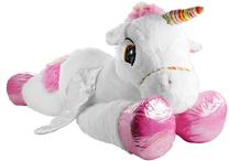 Mīkstā rotaļlieta Lean Toys Unicorn Horse, balta krās./rozā krās., 120 cm
