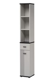 Pastatoma lentyna ASM Hugo B+C, balta sp./juoda sp., 203 cm x 32 cm x 30 cm