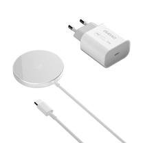 Telefono įkroviklis Dudao, Qi Wireless/1x USB Type-C, 93 cm, balta sp., 15 W
