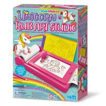 Набор для творческого рисования, единорог 4M KidzMaker Rub Art Studio, многоцветный