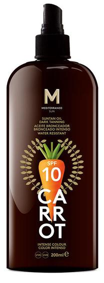 Stiprinantis įdegį aliejus Mediterraneo Sun Carrot Suntan Oil Dark Tanning SPF10, 200 ml
