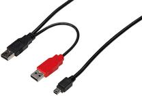 Centrmezgli Assmann Mini USB male, USB 2.0 A male, 1 m, melna krās.