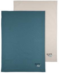 Virtuves dvieļu komplekts Lovely Duo CUB761251-T, bēša krās./zilimelns krās., 70 cm x 50 cm, 2 gab.