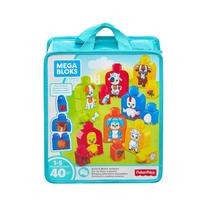 Kaladėlės Mattel Mega Bloks Basics Build & Match Animals FLT36, 40 vnt.