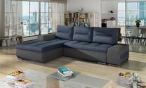 Kampinė sofa Ottavio Soro 76, Soro 93, mėlyna sp./pilka sp., kairinė, 180 x 275 cm x 85 cm