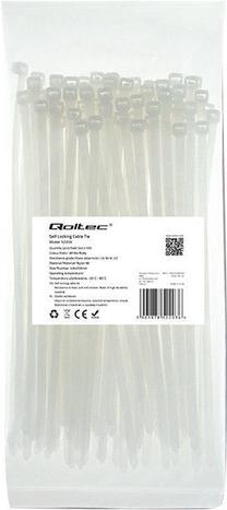 Qoltec Zippers Nylon UV 4.8x200mm 100pcs. White
