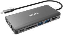 USB šakotuvas Unitek D1019A O8+ 8-in-1 USB-C Hub Prekė su pažeista pakuote.