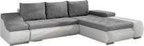 Kampinė sofa Ontario Sawana 21, Soft 17, balta sp./pilka sp., dešininė, 200 x 296 cm x 88 cm