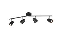 Šviestuvas lubų Reality Toulouse Toulouse R82124131, LED, 4 x 3.5 W, juoda sp. / sidabro sp.