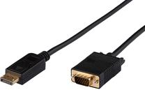 Провод MicroConnect DisplayPort to VGA Displayport, VGA, 1 м, черный цв.