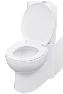 Unitazas, pastatomas VLX Ceramic Toilet, su dangčiu, 370 mm x 680 mm