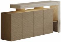 Konsoollaud Kalune Design Beliz, tammepuidu imitatsioon v./travertine v., 35 cm x 170 cm x 80 cm