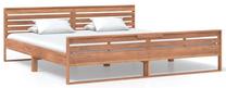 Lova dvigulė VLX Solid Teak Wood 326266, 200 x 200 cm, ruda sp., be čiužinio, su grotelėmis