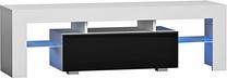 ТВ стол Pro Meble Milano 130, белый цв./черный цв., 130 см x 35 см x 45 см