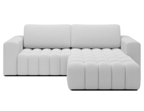 Kampinė sofa - lova Bonett, balta sp., dešininė, 175 x 250 cm x 92 cm