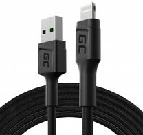 Vads Green Cell Fast Charging KABGC18 USB male, Lightning, 2 m, melna krās.