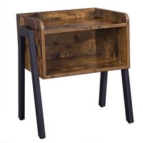 Naktinis staliukas Songmics 42 x 35 x 52 cm, ruda sp./juoda sp. Prekė su pažeista pakuote.