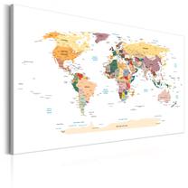Kamštinė reprodukcija Artgeist World Map, k-b-0010-p-b, 60 cm x 40 cm