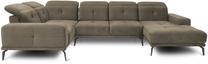 Kampinė sofa Neviro Nube 20, šviesiai ruda sp., kairinė, 201 x 350 cm x 77 cm