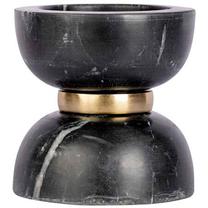 Žvakidė Kayoom Satori 100, marmuras/metalas, Ø 12.75 cm, 12.75 cm, aukso sp./juoda sp.