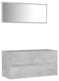 Vonios kambario baldų komplektas VLX 804894, pilka sp., 38.5 cm x 90 cm x 45 cm