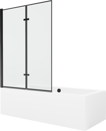 Vonia, su sienele su sienele, laisvai pastatoma Mexen Cube, 170 cm x 80 cm x 39 cm, stačiakampis, balta sp.