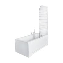 Vannas siena Besco Ambition 1 PA1S, 75 cm x 130 cm x 0.5 cm, balta krās./hroma krās./rūdītais