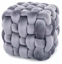 Pufas Faris Velvet, pilka sp., 45 cm x 45 cm x 41 cm