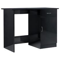 Rakstāmgalds ar skapi VLX Modern 801087, 100 cm x 50 cm, 76 cm, melna krās.