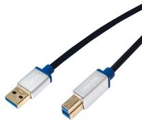Vads Logilink USB 3.0 A male, USB 3.0 B male, 3 m, melna krās.