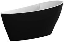 Vonia, laisvai pastatoma Besco Keya Black&White, 165 cm x 70 cm x 75 cm, ovalas, balta sp./juoda sp.