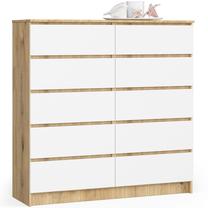 Komoda Akord Furniture Factory K120 94036010, ruda sp./balta sp./rusva sp., 121 cm x 120 cm x 40 cm