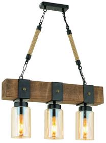 Valgusti rippuv Opviq Simona 3 Lü Camlı Avize 890BCN1122, E27, 3 x 60 W, läbipaistev v. / must v.