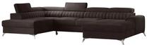 Kampinė sofa Lacante Velvetmat 22, tamsiai ruda sp., kairinė, 202 x 354 cm x 92 cm