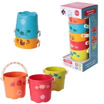 Ведро для песочницы ASKATO Colorful Buckets, многоцветный, 5 шт.