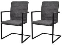 Kėdžių rinkinys VLX Cantilever 242286 242286, pilka sp., 61 cm x 53 cm x 88.2 cm, 2 vnt.