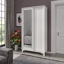 Spinta Kalune Design Rio, balta sp., 40 cm x 104 cm x 194 cm, su veidrodžiu