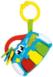 Развивающая игрушка для младенца, с погремушкой и подвеской Clementoni Baby Piano Rattle, 22.3 см, многоцветный