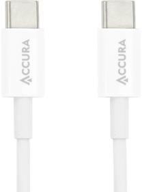 Kabelis Accura ACC2196, 2 x USB Type C, 100 cm, balta sp.