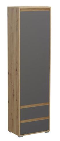 Prieškambario spinta MC Akcent Torino, ąžuolo sp./pilka sp., 54 cm x 35 cm x 190 cm