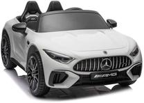 Bērnu elektroauto Lean Cars Mercedes AMG-SL63, balta krās.