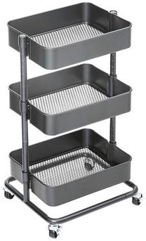 Lentyna Songmics Rolling Cart, pilka, 43 cm x 35 cm x 73.5 cm