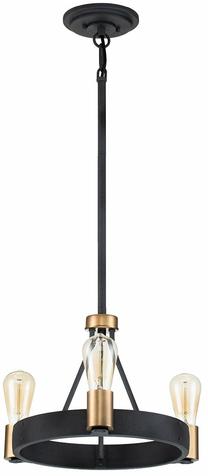 Valgusti rippuv Quintiesse Silas, E27, 3 x 60 W, kuldne v./must v. / must v.