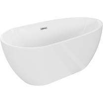 Vonia, laisvai pastatoma Mexen Eos, 170 cm x 75 cm x 58 cm, asimetrinė, balta sp./chromo sp.