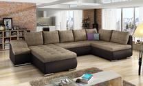 Kampinė sofa Giovanni Berlin 03, Soft 66, ruda sp./smėlio sp., dešininė, 200 x 340 cm x 88 cm