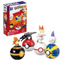 Konstruktorius Mattel Mega Bloks Pokemon Ugnies tipo komandos treneris HTJ06, 105 vnt.