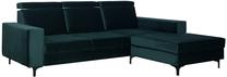 Kampinė sofa - lova Bodzio Sydney TSYNP-P4, tamsiai žalia sp., dešininė, 195 x 257 cm x 92 cm