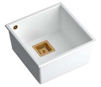 Кухонная мойка Quadron David 40, гранит, 42 см x 41 см x 22.5 см, белый цв./медный цв.