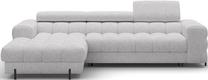 Kampinė sofa - lova Felro Pellerito 03, šviesiai pilka sp., kairinė, 181 x 285 cm x 93 cm